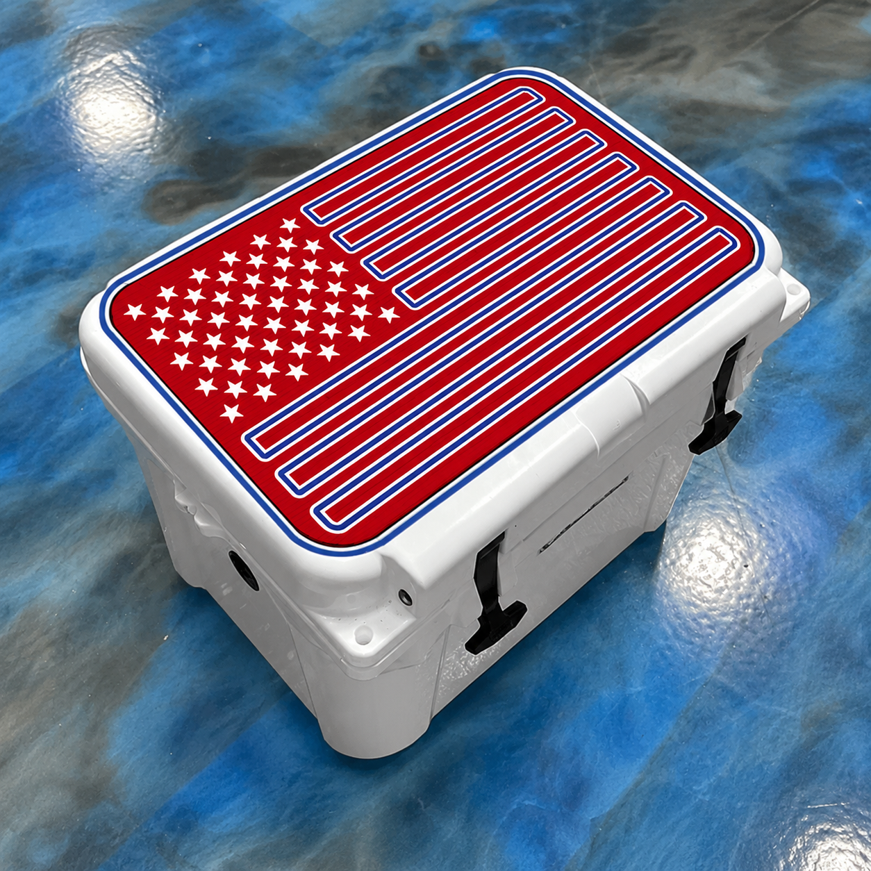 American Flag Cooler Top Pad - Tri color : Red, White, Blue