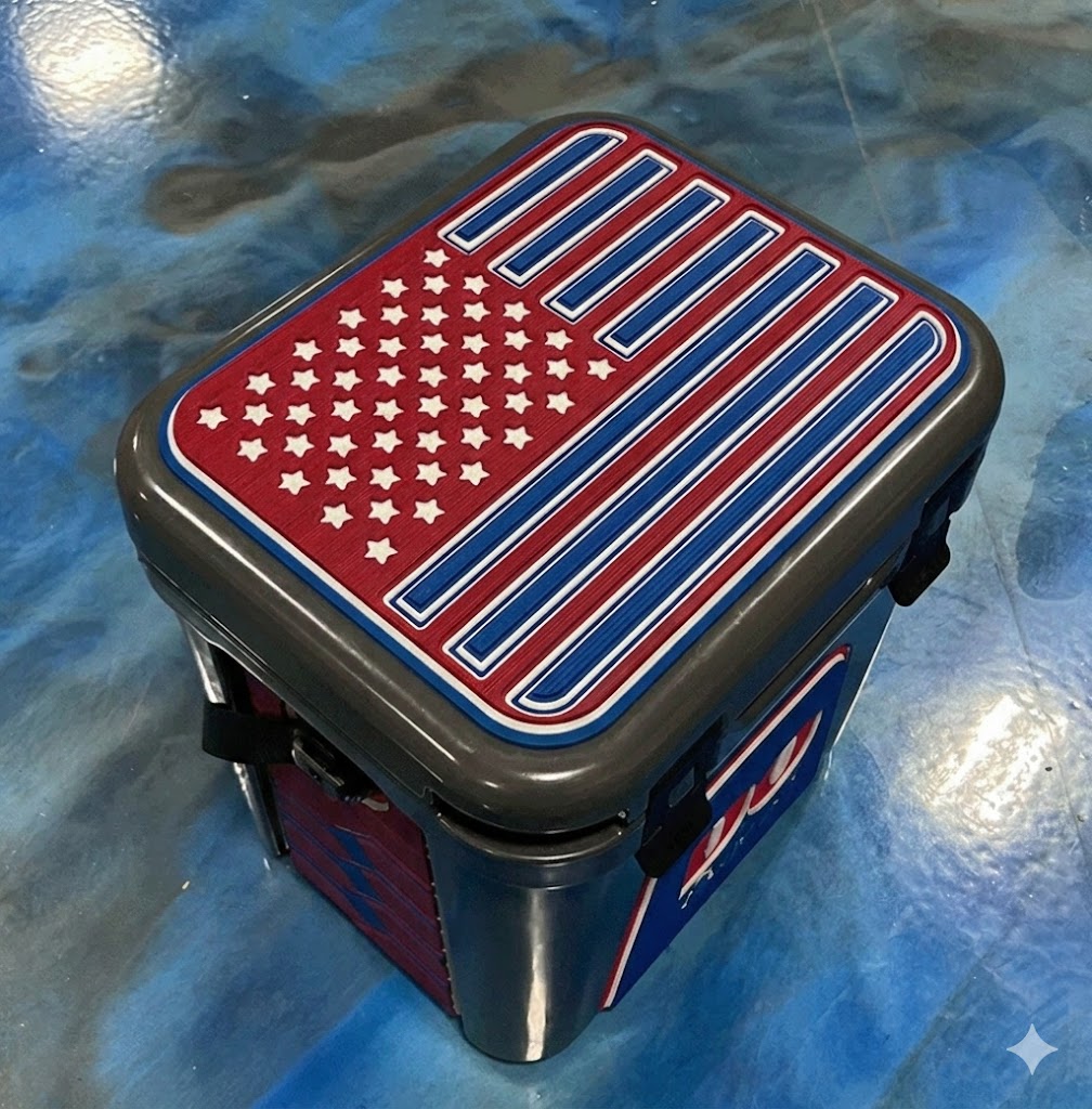 American Flag Cooler Top Pad - Tri color : Red, White, Blue