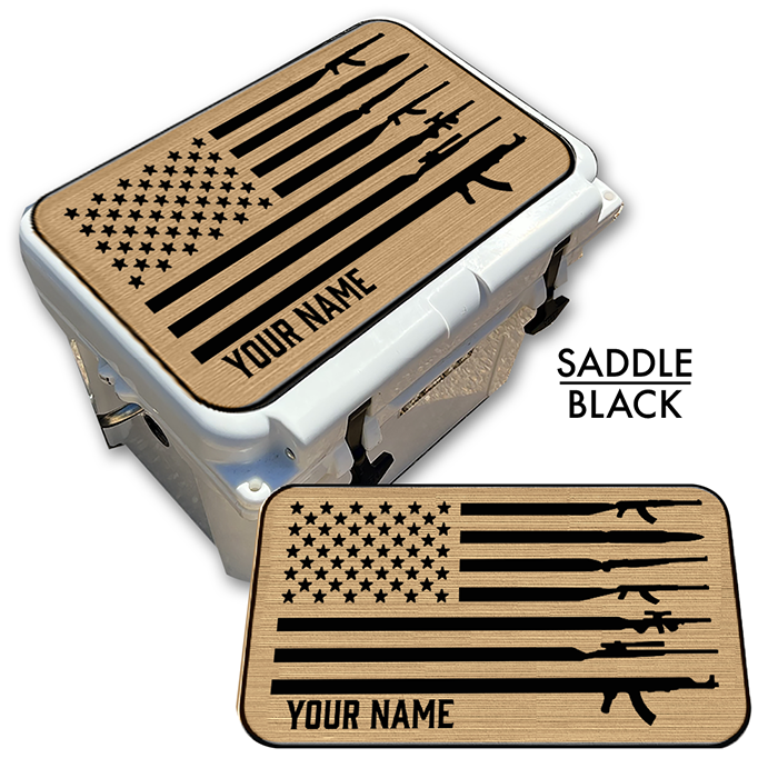 American Flag and Guns - Cooler Pad Top with NAME