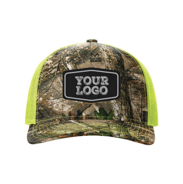 Camo Velcro Hat - Laser Engraved Faux Leather