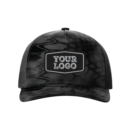 Camo Richardson Snap Hat - Laser Engraved Faux Leather