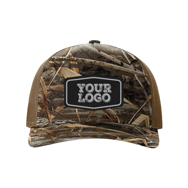 Camo Richardson Snap Hat - Laser Engraved Faux Leather