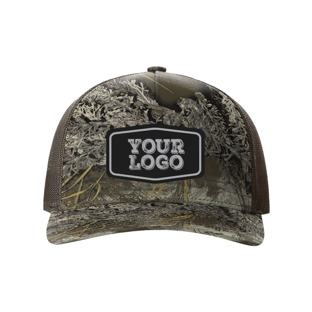 Camo Richardson Snap Hat - Laser Engraved Faux Leather