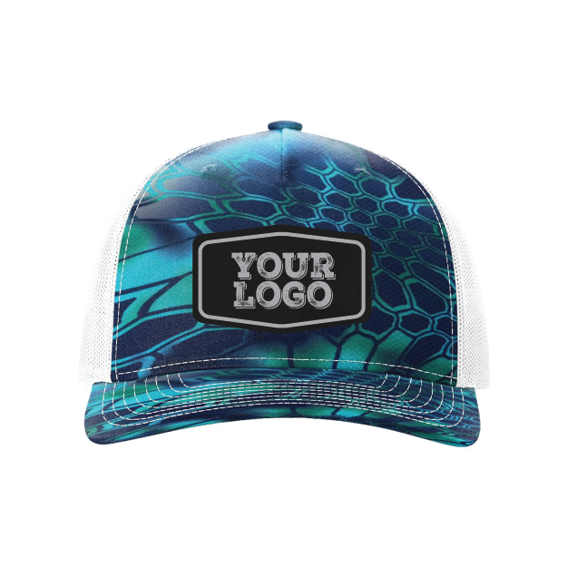 Camo Richardson Snap Hat - Laser Engraved Faux Leather