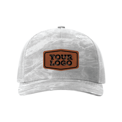 Camo Richardson Snap Hat - Laser Engraved Faux Leather