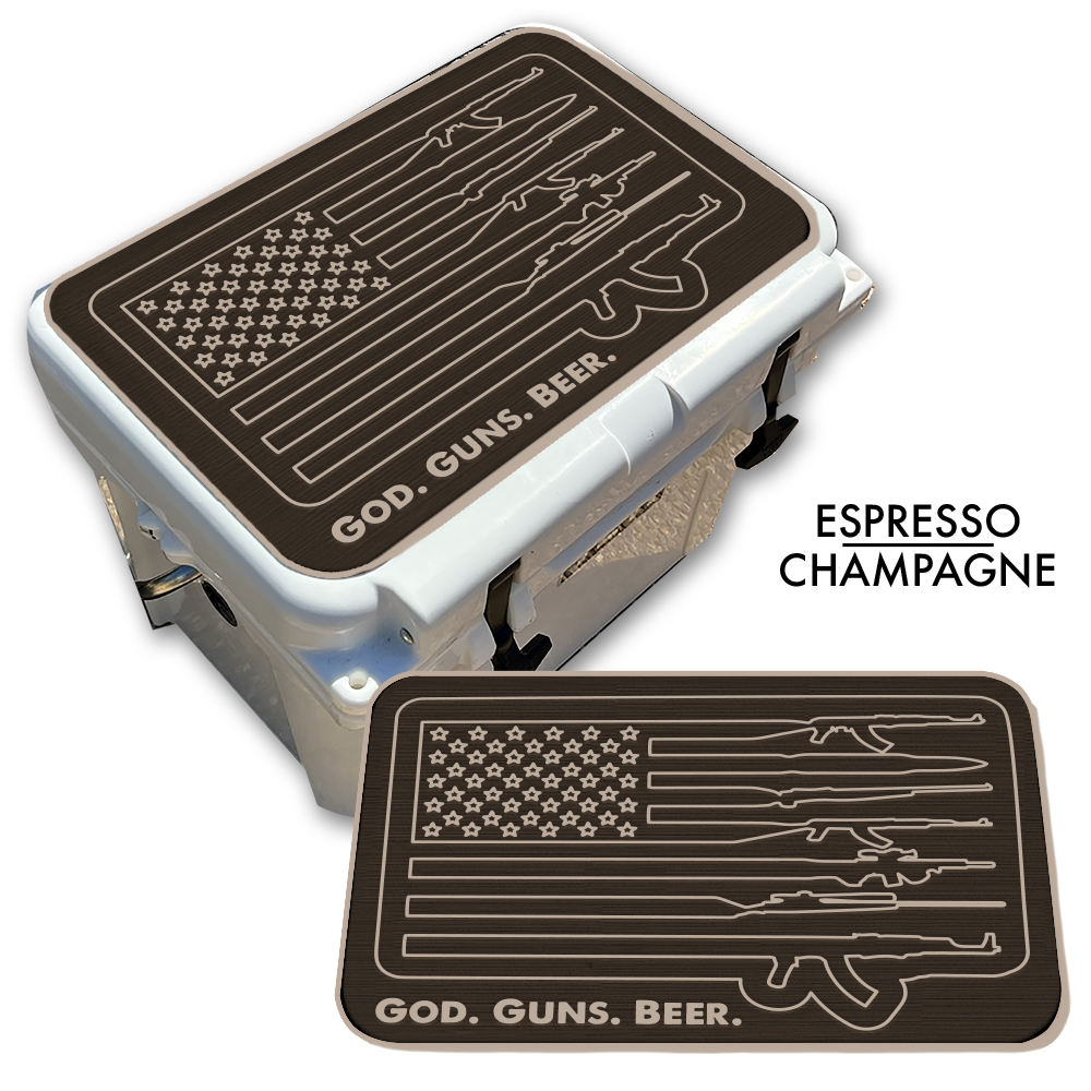 God Guns Beer American Flag - Cooler Pad Top