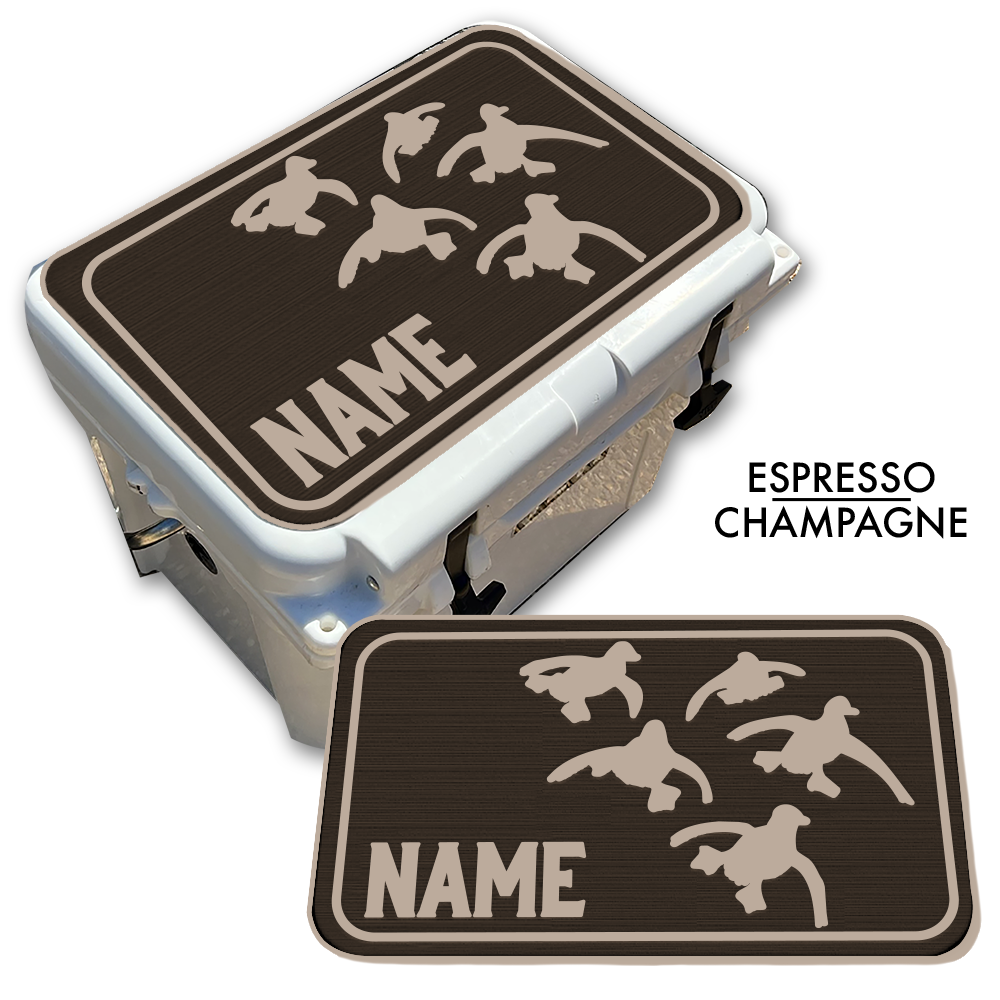 Custom Cooler Top Pad Flying Ducks With Name