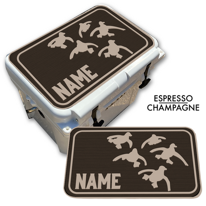 Custom Cooler Top Pad Flying Ducks With Name