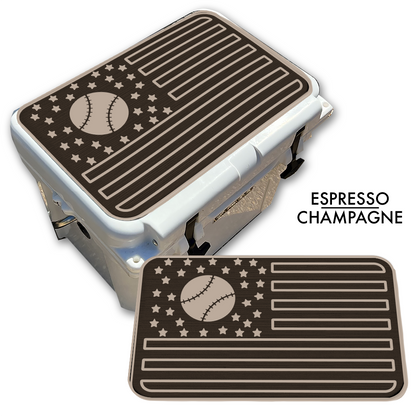 Baseball American Flag - Cooler Pad Top