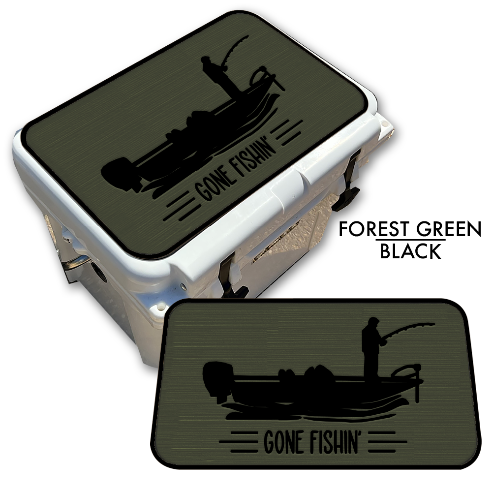 Gone Fishin' with Boat - Cooler Pad Top