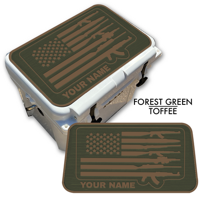 American Flag and Guns - Cooler Pad Top with NAME