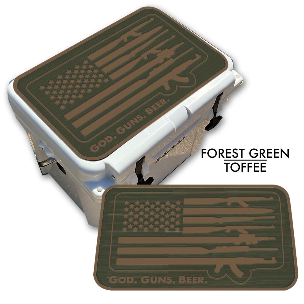 God Guns Beer American Flag - Cooler Pad Top