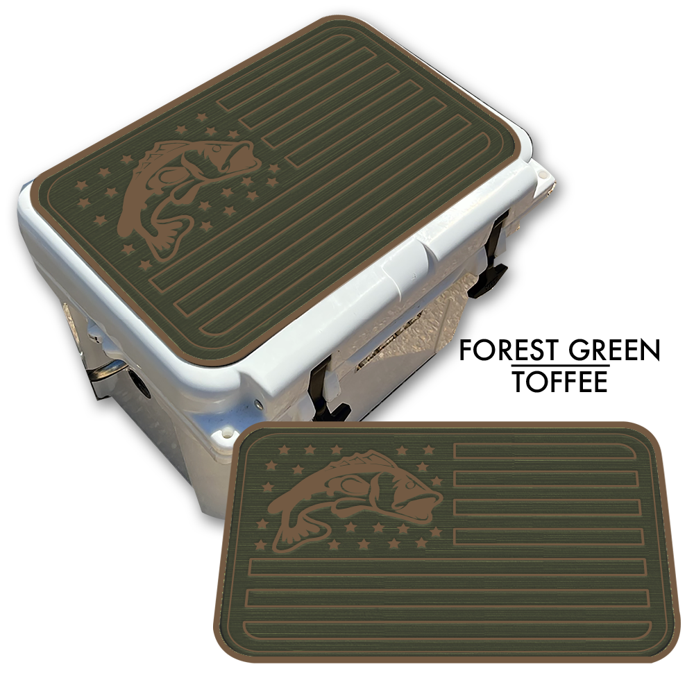 boat fish box cooler Bass Fish American Flag