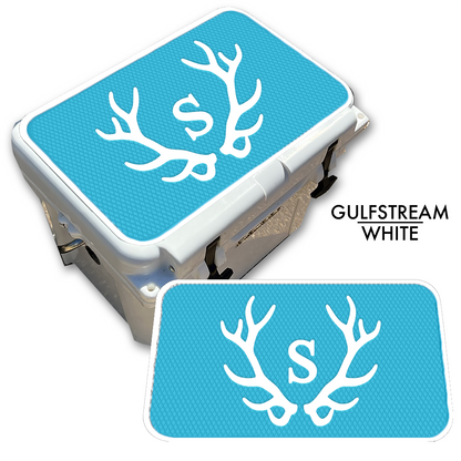 Custom Cooler Top Pad Antlers with Monogram