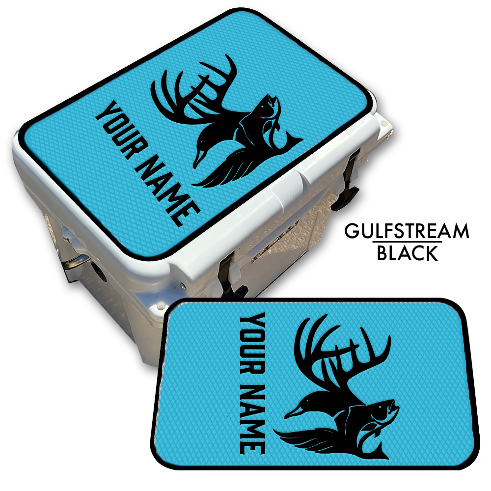 Hunting & Fishing Abstract - Cooler Pad Top with Name