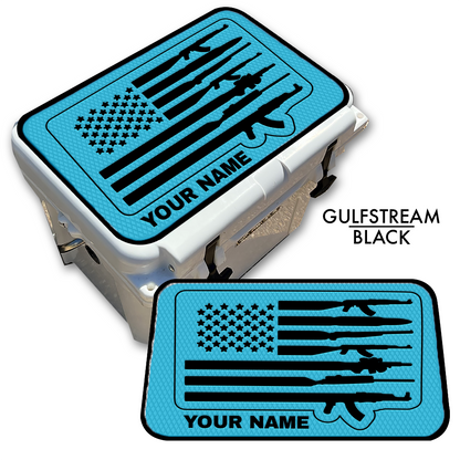 American Flag and Guns - Cooler Pad Top with NAME