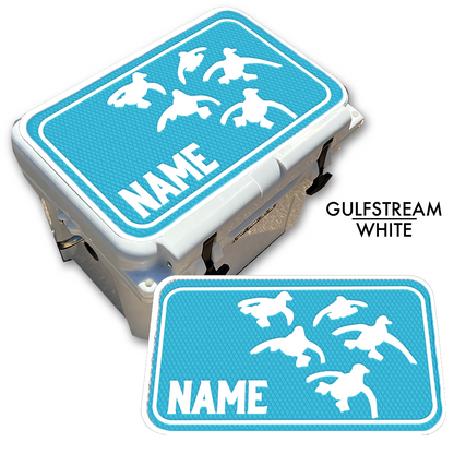 Custom Cooler Top Pad Flying Ducks With Name
