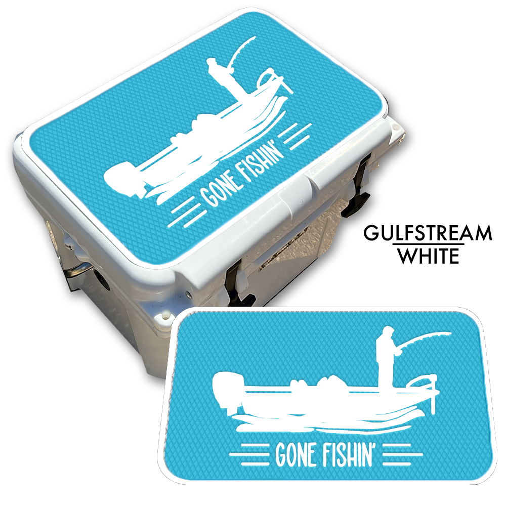 Gone Fishin' with Boat - Cooler Pad Top