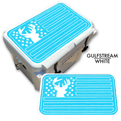 Deer Silhouette American Flag - Cooler Pad Top