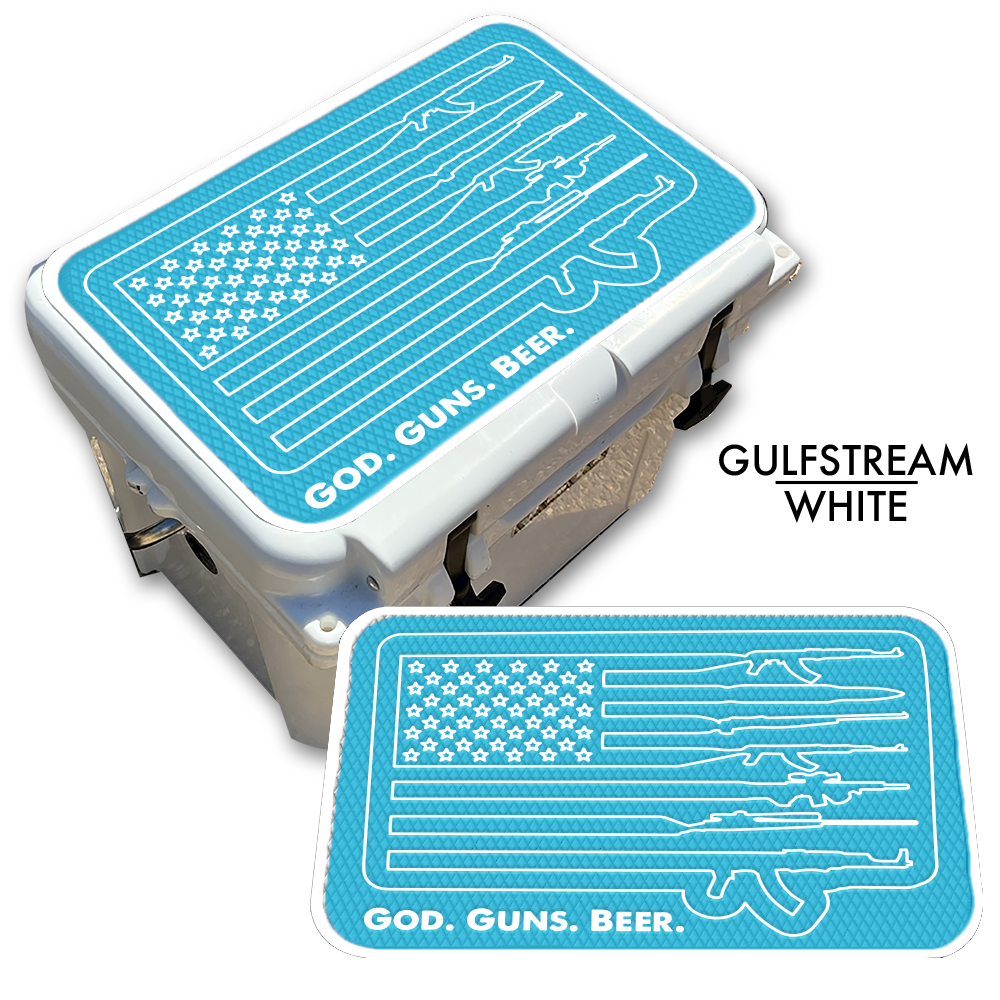 God Guns Beer American Flag - Cooler Pad Top