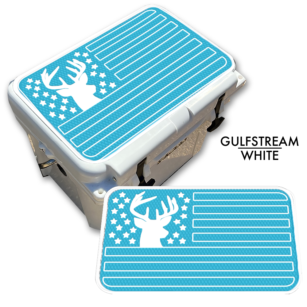 Deer Silhouette American Flag - Cooler Pad Top