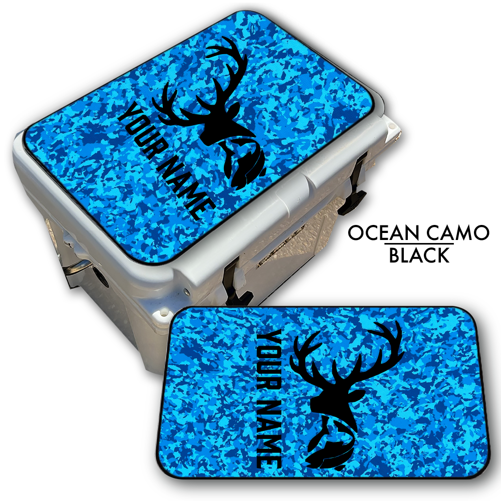 Hunting & Fishing Abstract - Cooler Pad Top with Name