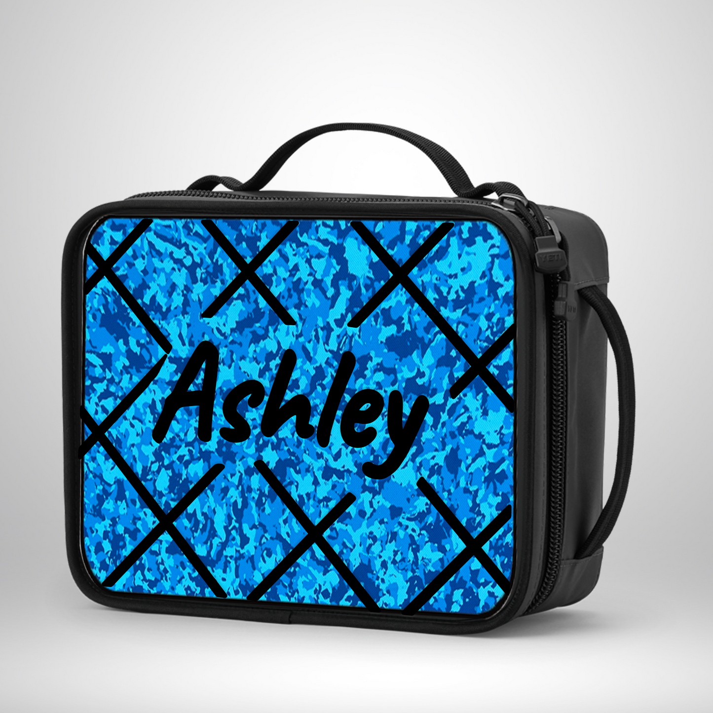 Yeti Lunch Box Pad - Criss Cross Pattern with Name