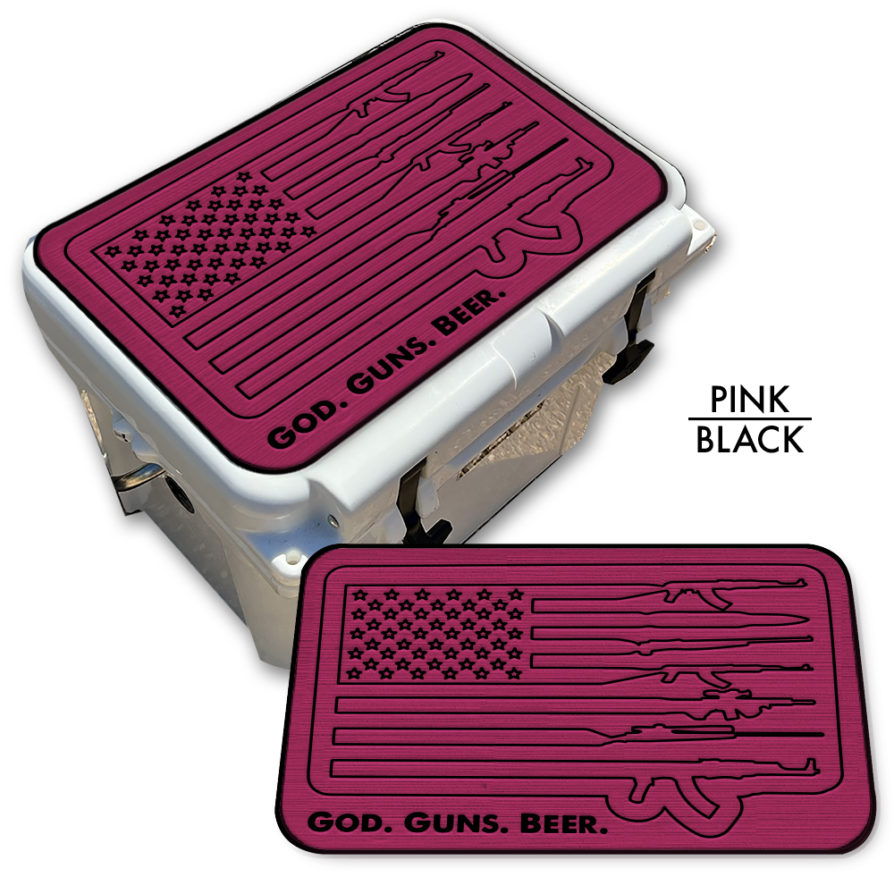 God Guns Beer American Flag - Cooler Pad Top