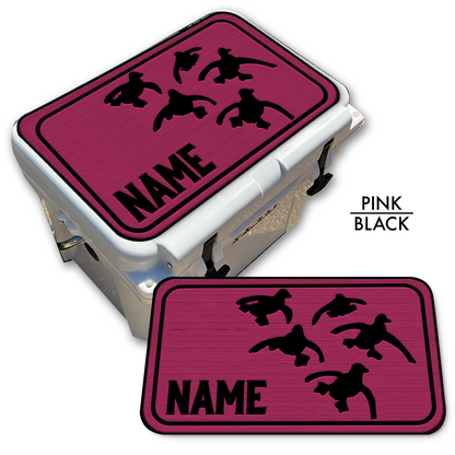Custom Cooler Top Pad Flying Ducks With Name