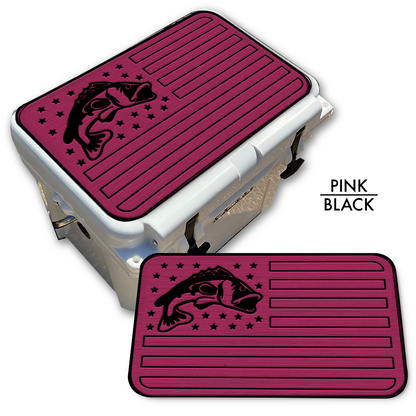 Bass Fish American Flag - Cooler Pad Top