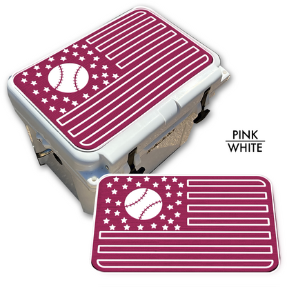 Baseball American Flag - Cooler Pad Top