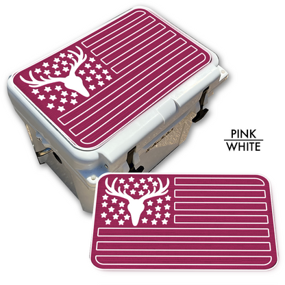 Deer Skull American Flag - Cooler Pad Top