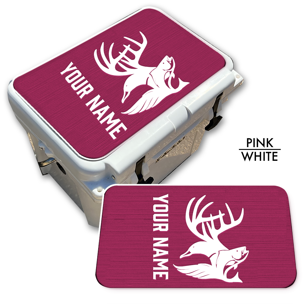 Hunting & Fishing Abstract - Cooler Pad Top with Name