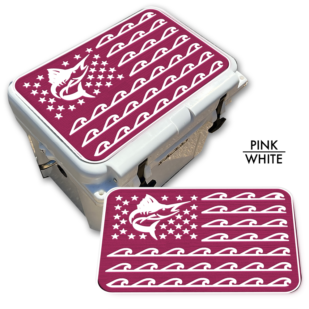 Marlin Ocean Waves Flag - Cooler Pad Top