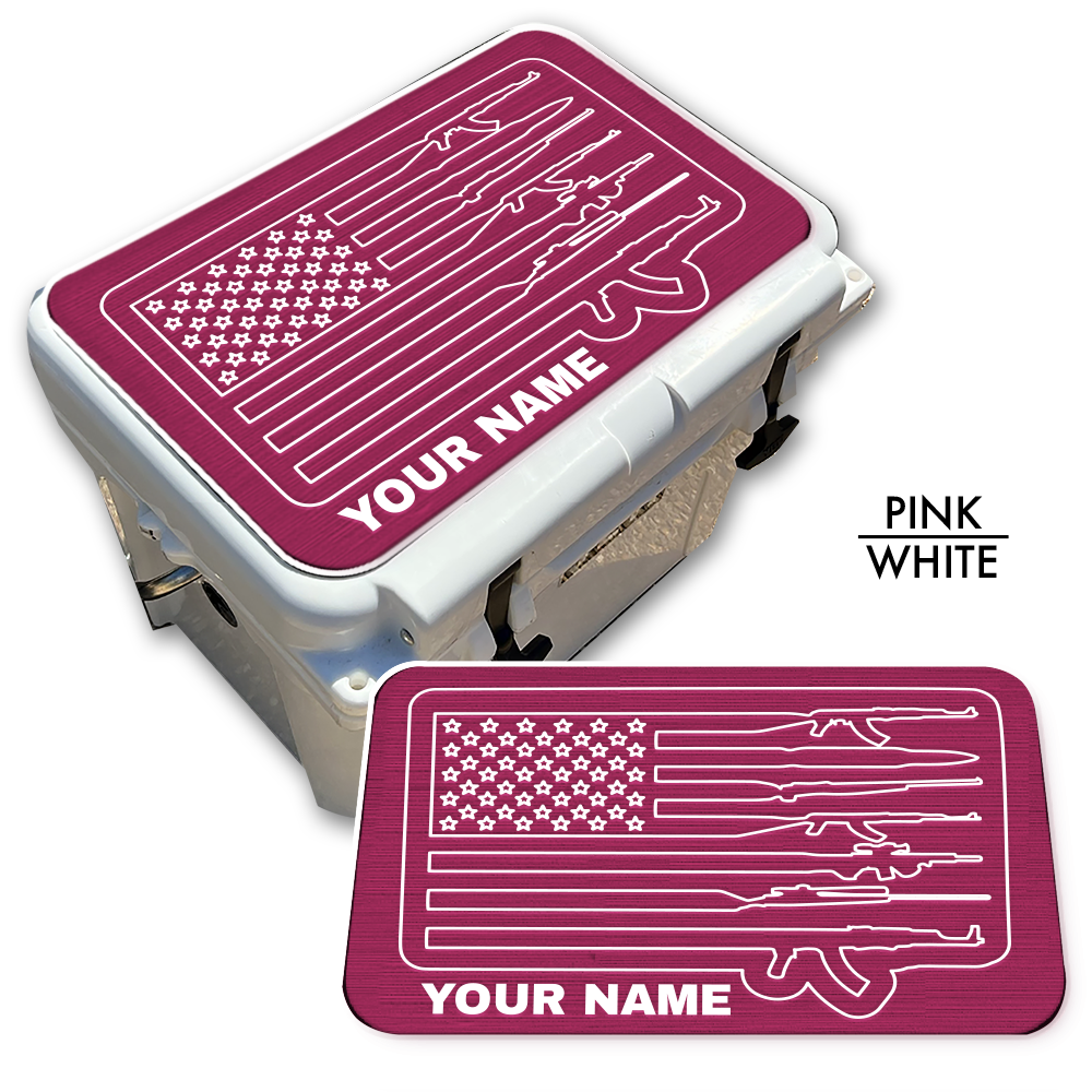 American Flag and Guns - Cooler Pad Top with NAME