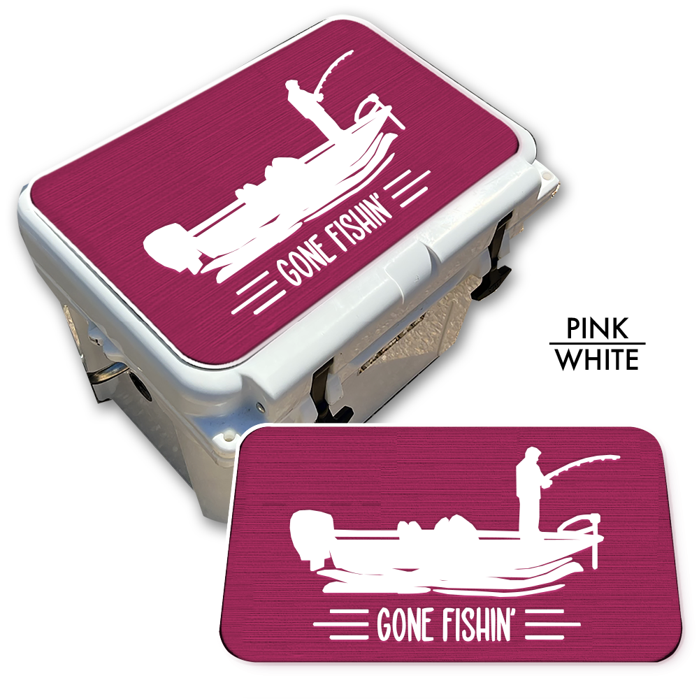 Gone Fishin' with Boat - Cooler Pad Top