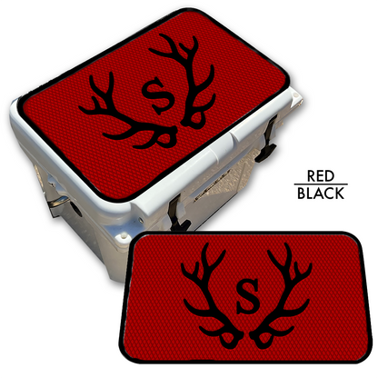 Custom Cooler Top Pad Antlers with Monogram