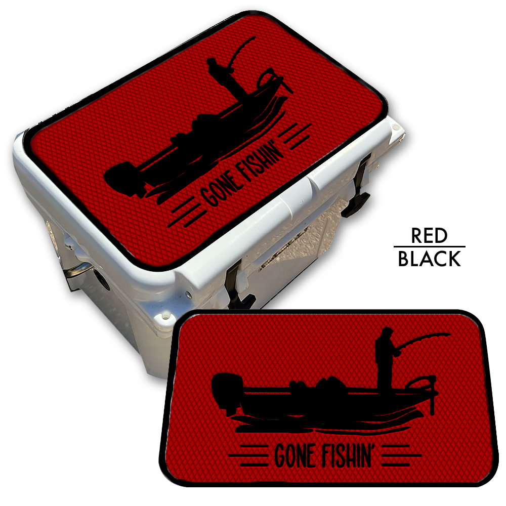 Gone Fishin' with Boat - Cooler Pad Top