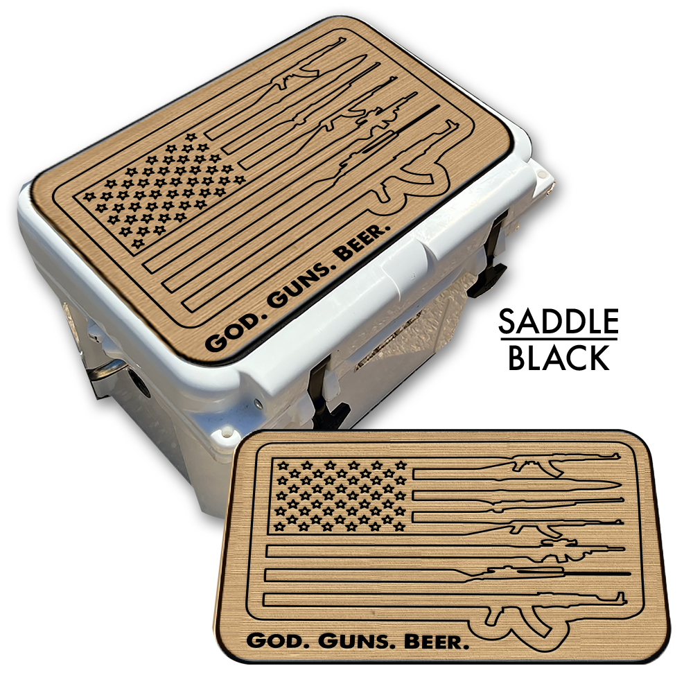 God Guns Beer American Flag - Cooler Pad Top