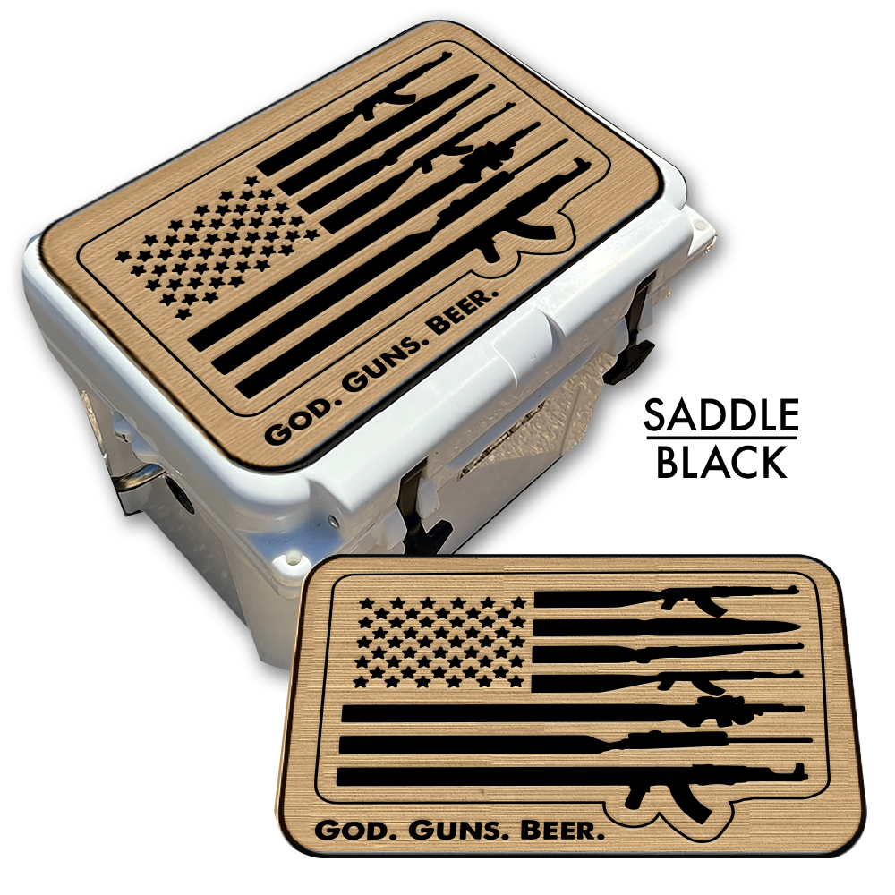 God Guns Beer American Flag - Cooler Pad Top