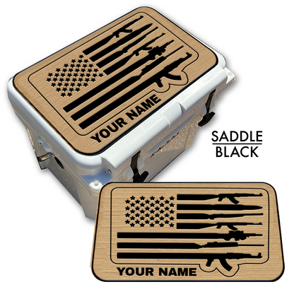 American Flag and Guns - Cooler Pad Top with NAME