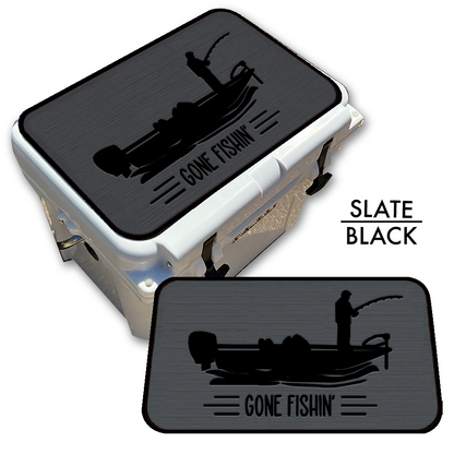 Gone Fishin' with Boat - Cooler Pad Top