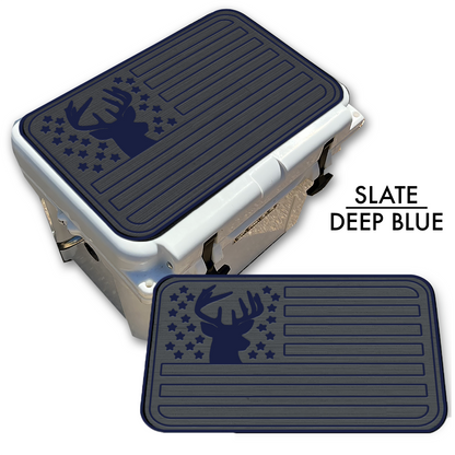 Deer Silhouette American Flag - Cooler Pad Top