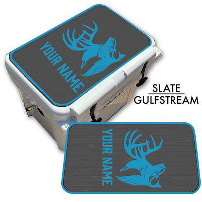 Hunting & Fishing Abstract - Cooler Pad Top with Name