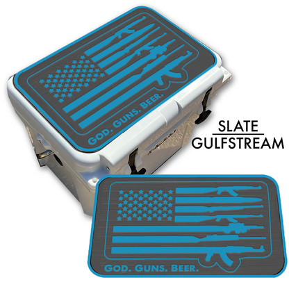 God Guns Beer American Flag - Cooler Pad Top