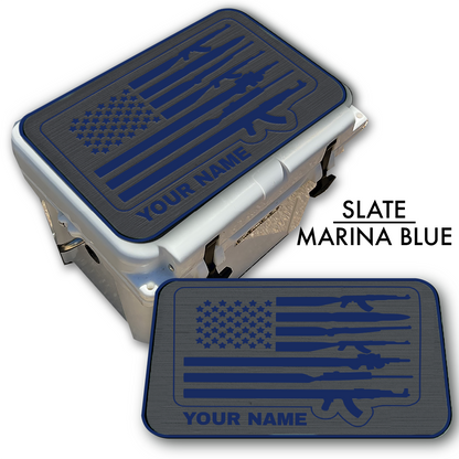 American Flag and Guns - Cooler Pad Top with NAME