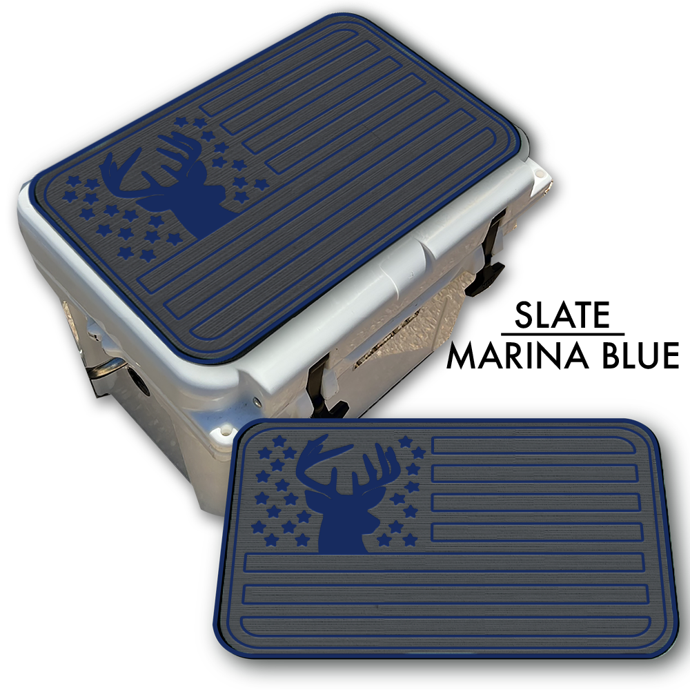 Deer Silhouette American Flag - Cooler Pad Top