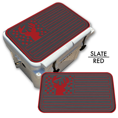 Deer Silhouette American Flag - Cooler Pad Top