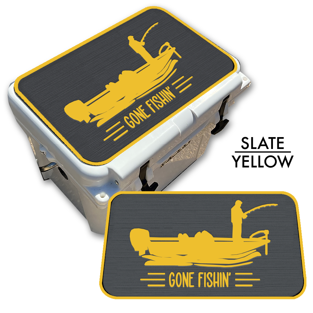 Gone Fishin' with Boat - Cooler Pad Top