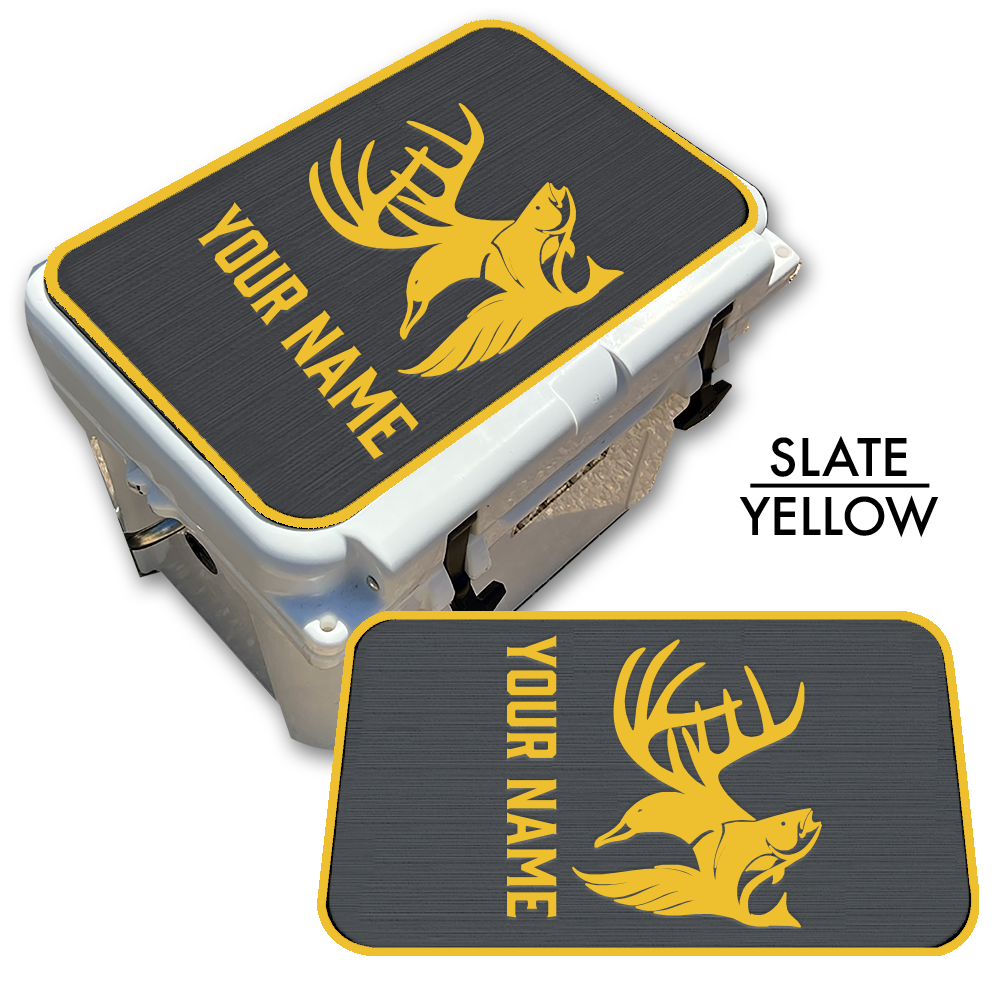 Hunting & Fishing Abstract - Cooler Pad Top with Name